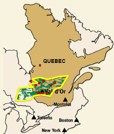 CartierResources_ValDOre_Lage_gold-Quebec